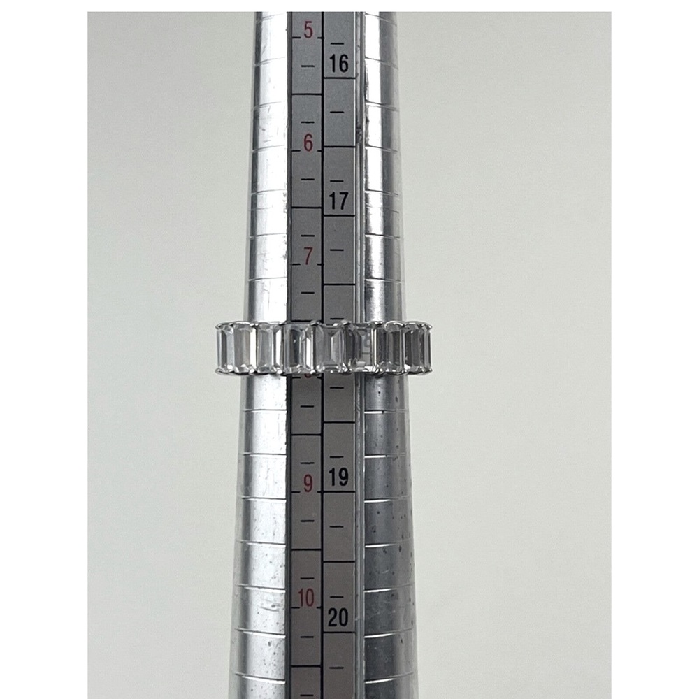 Sterling Silver CN GM Ring Glass Baguettes Size 8 - Picture 7 of 7